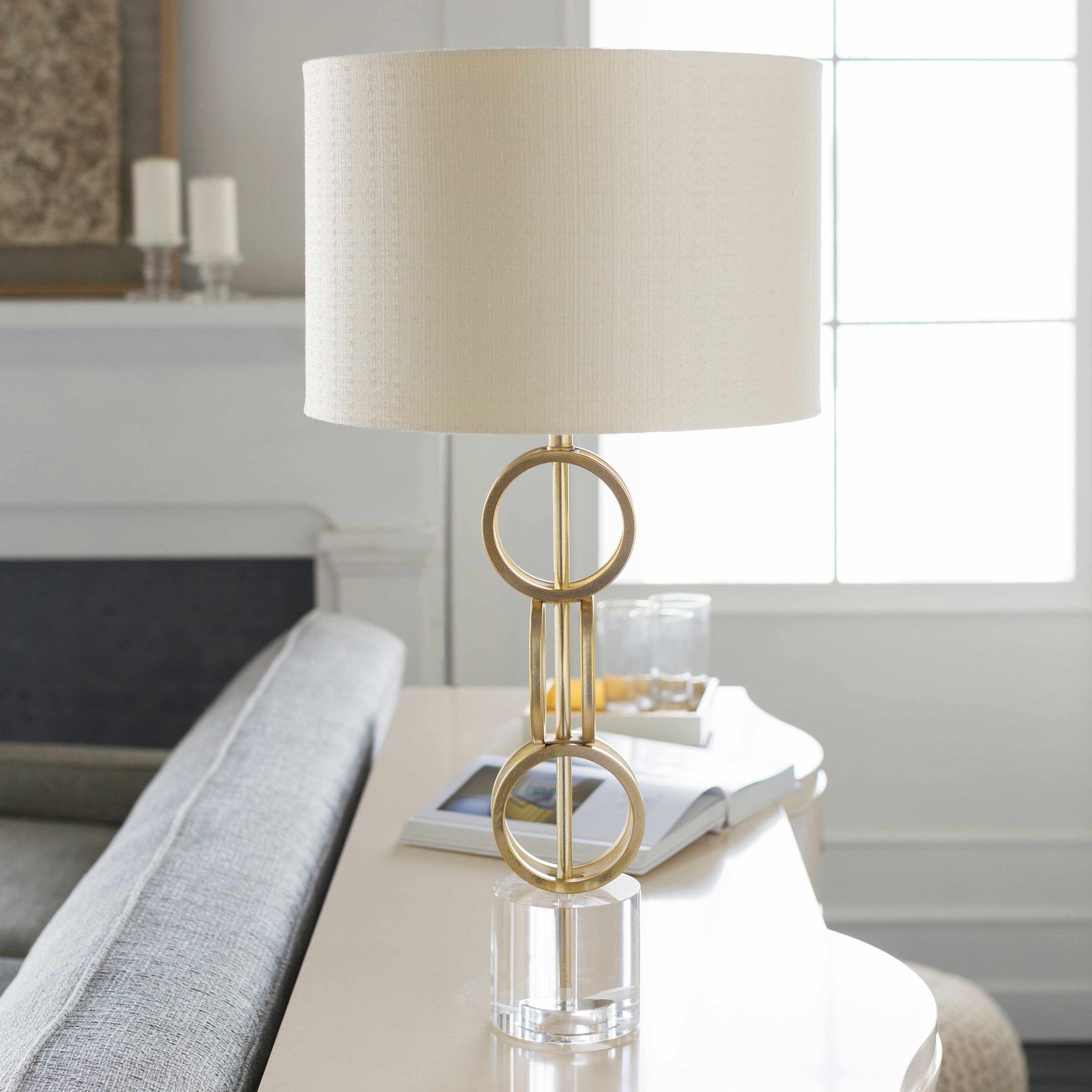 Zell Gold Crystal Table Lamp - Clearance - Ornate Home