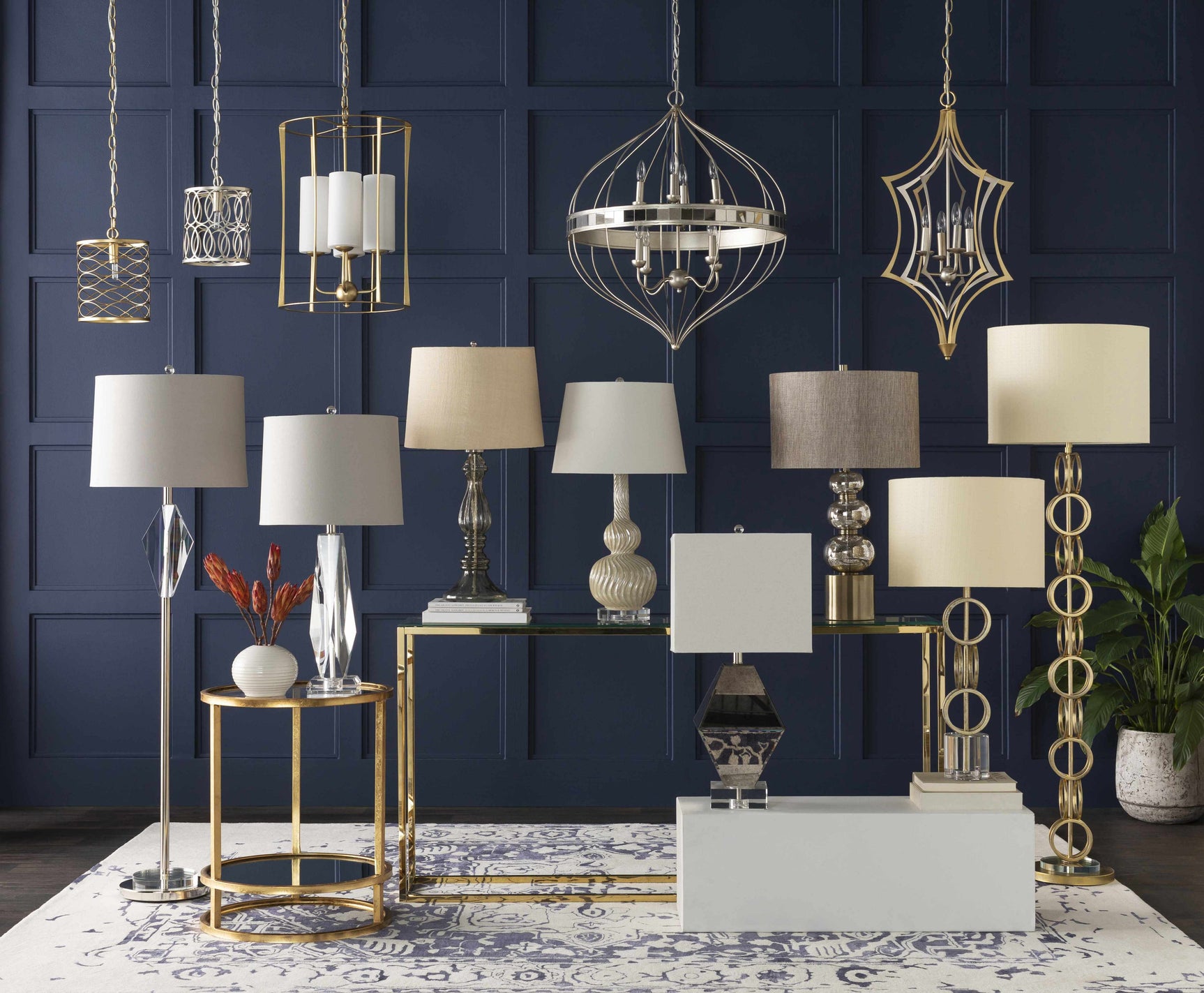 Zell Gold Crystal Table Lamp - Ornate Home