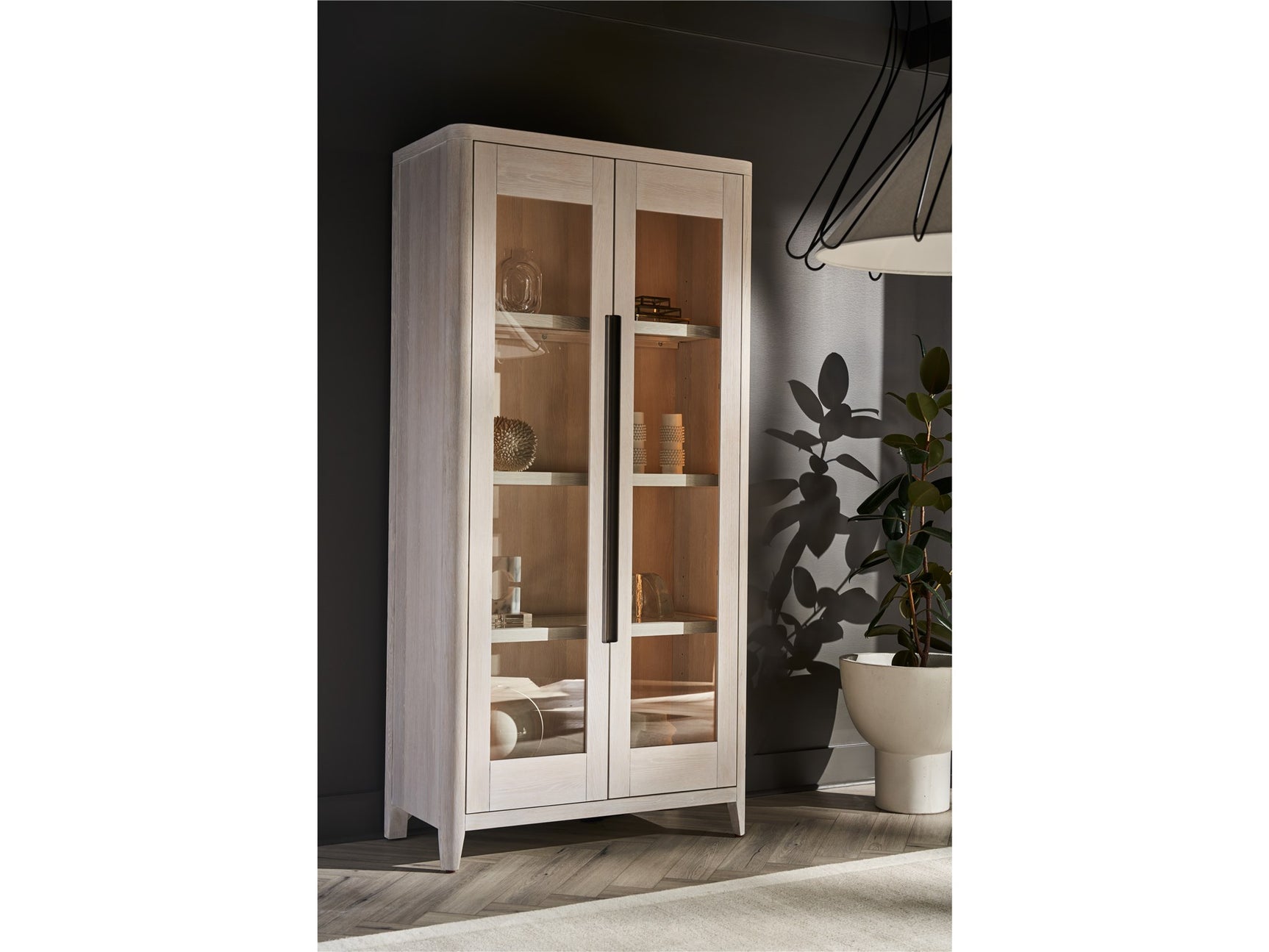 Zella White Oak Display Cabinet - Ornate Home