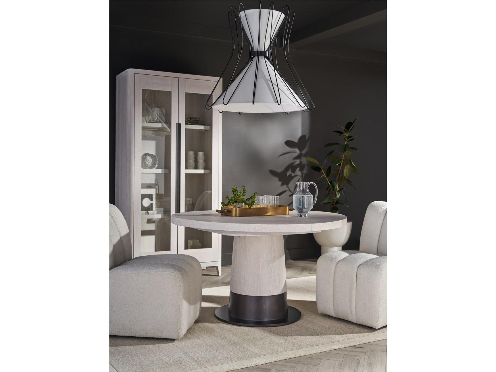 Zella White Oak Display Cabinet - Ornate Home