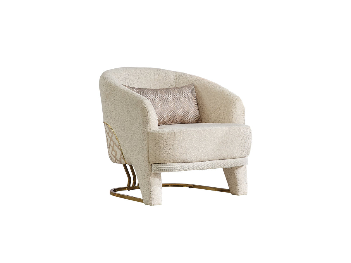 Zen Cream 3-pieces (Sofa & Loveseat & Chair) Living Room Set - Ornate Home