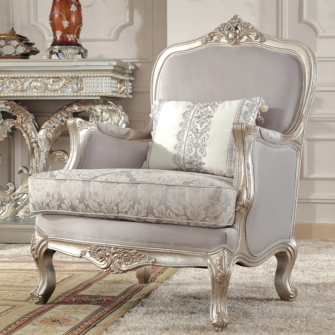 Zen Silver 3pc Living Room Set / HD-2662 - Ornate Home