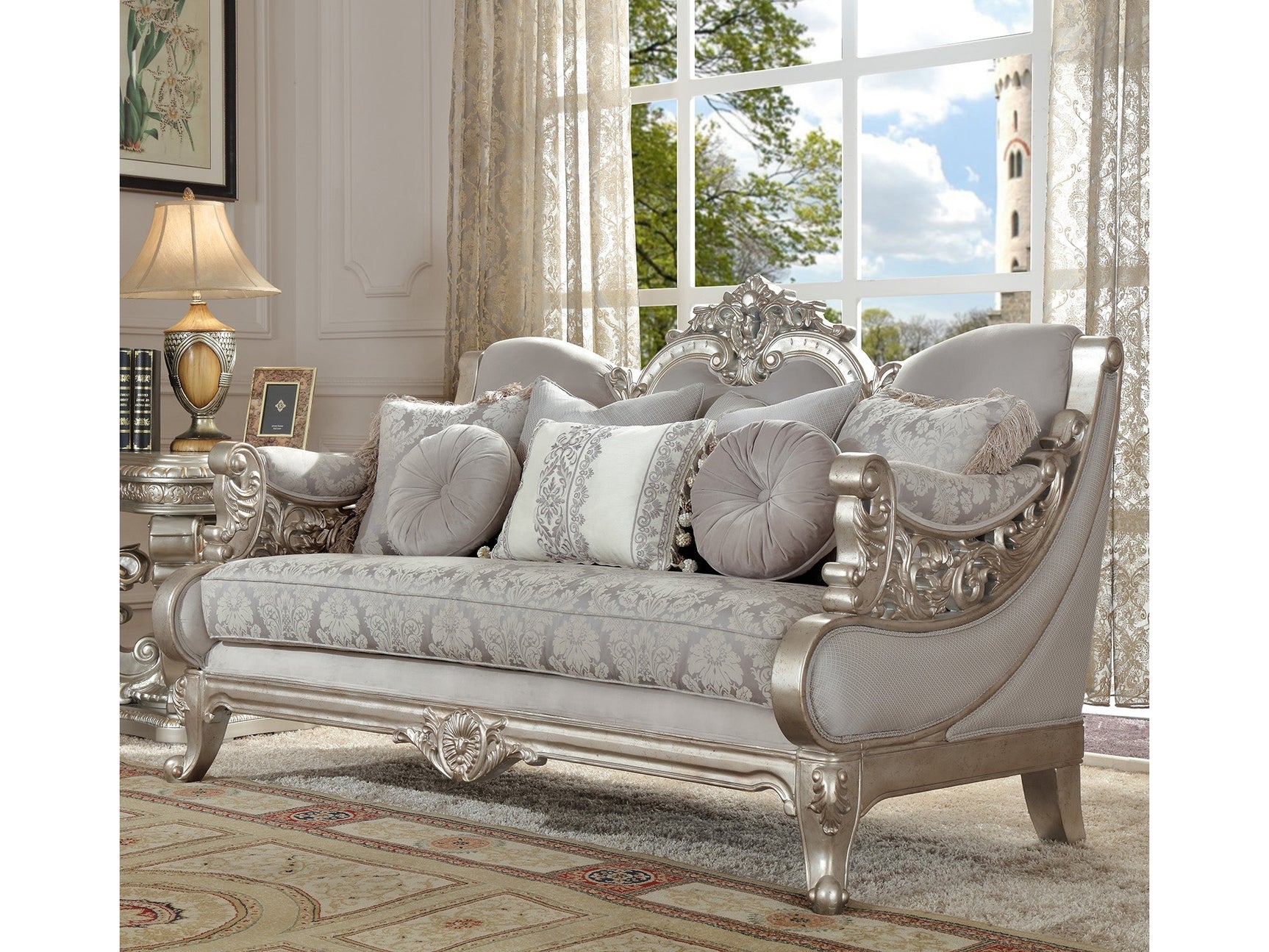 Zen Silver Loveseat / HD-2662 - Ornate Home