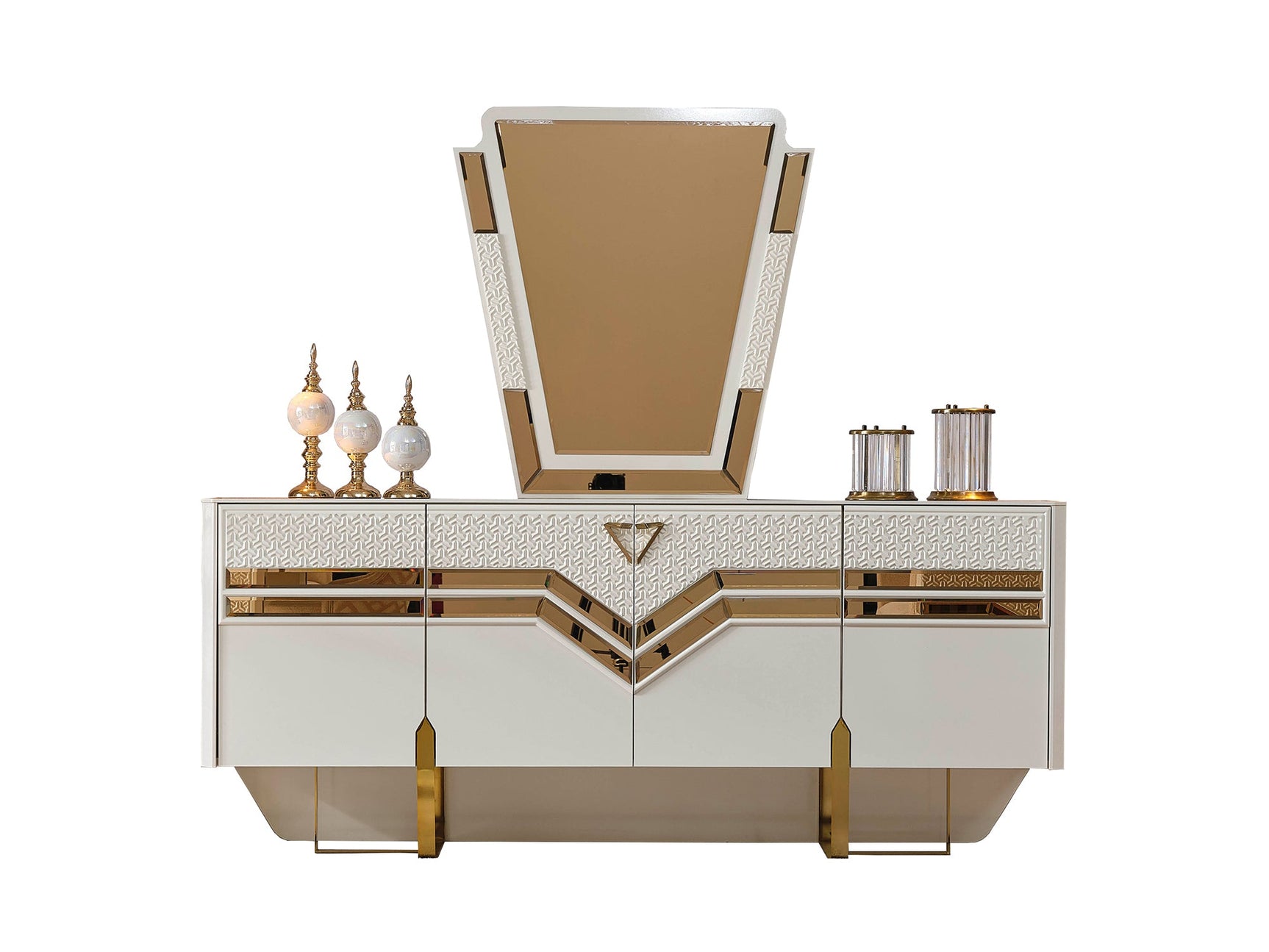 Zen Cream Consol With Mirror