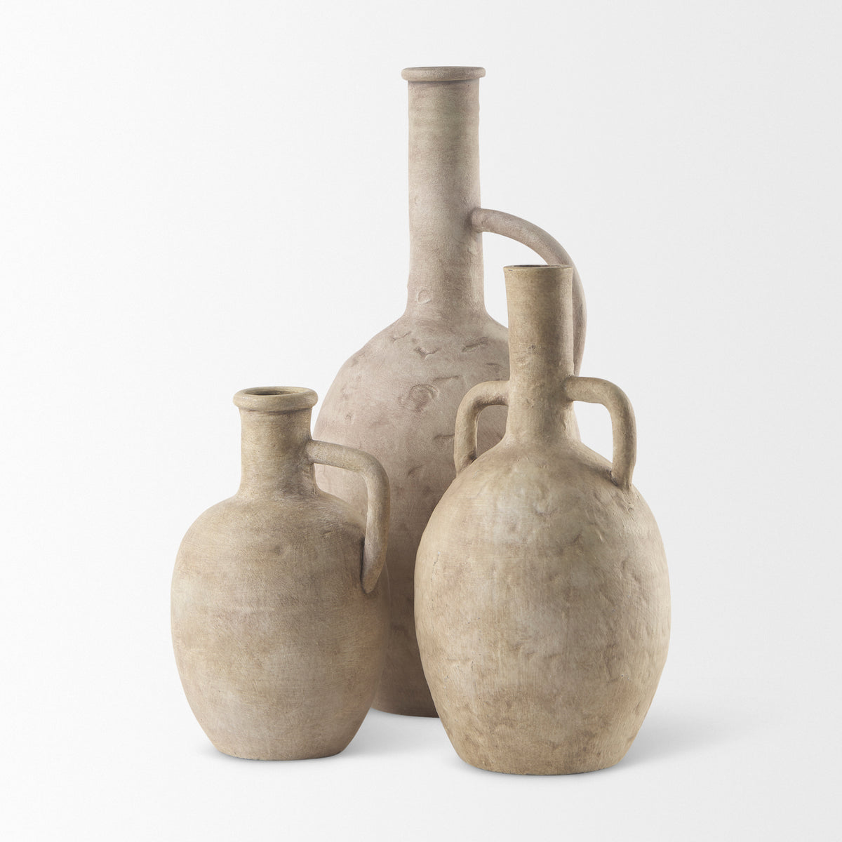 Zenni Warm Beige 9.2"H Ceramic Vase - Ornate Home