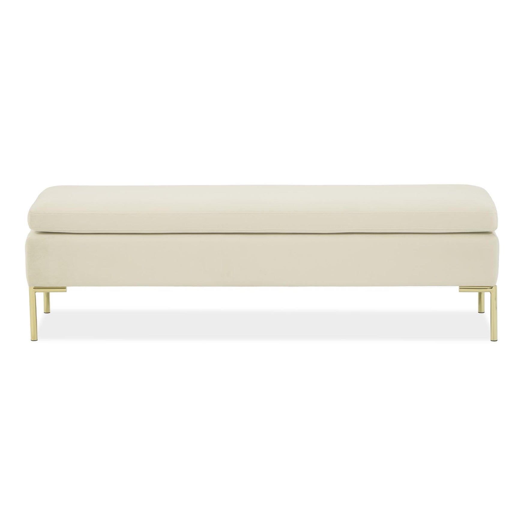 Zennia Gold/Ivory Velvet Accent Bench - Ornate Home
