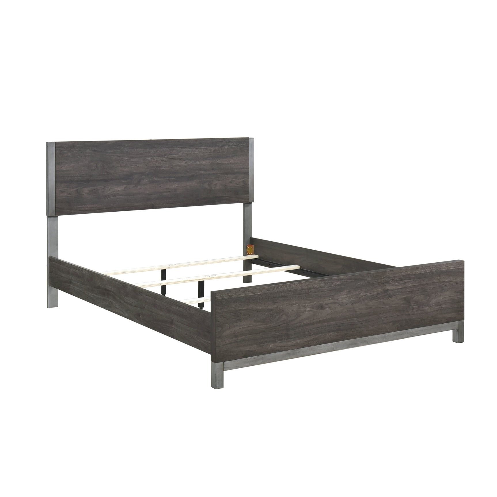 Zephyr Brown/Silver Queen Bed - Ornate Home