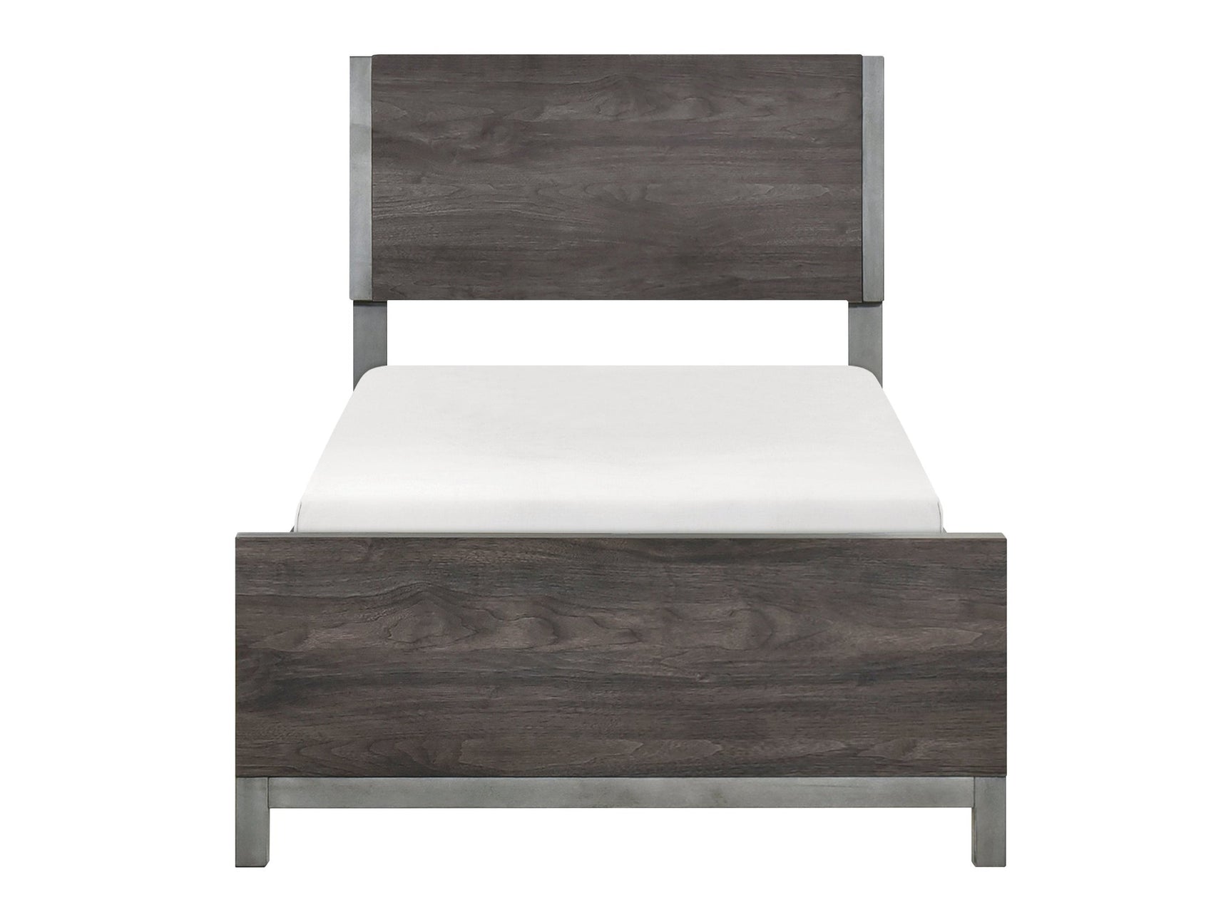 Zephyr Brown/Silver Twin Bed - Ornate Home