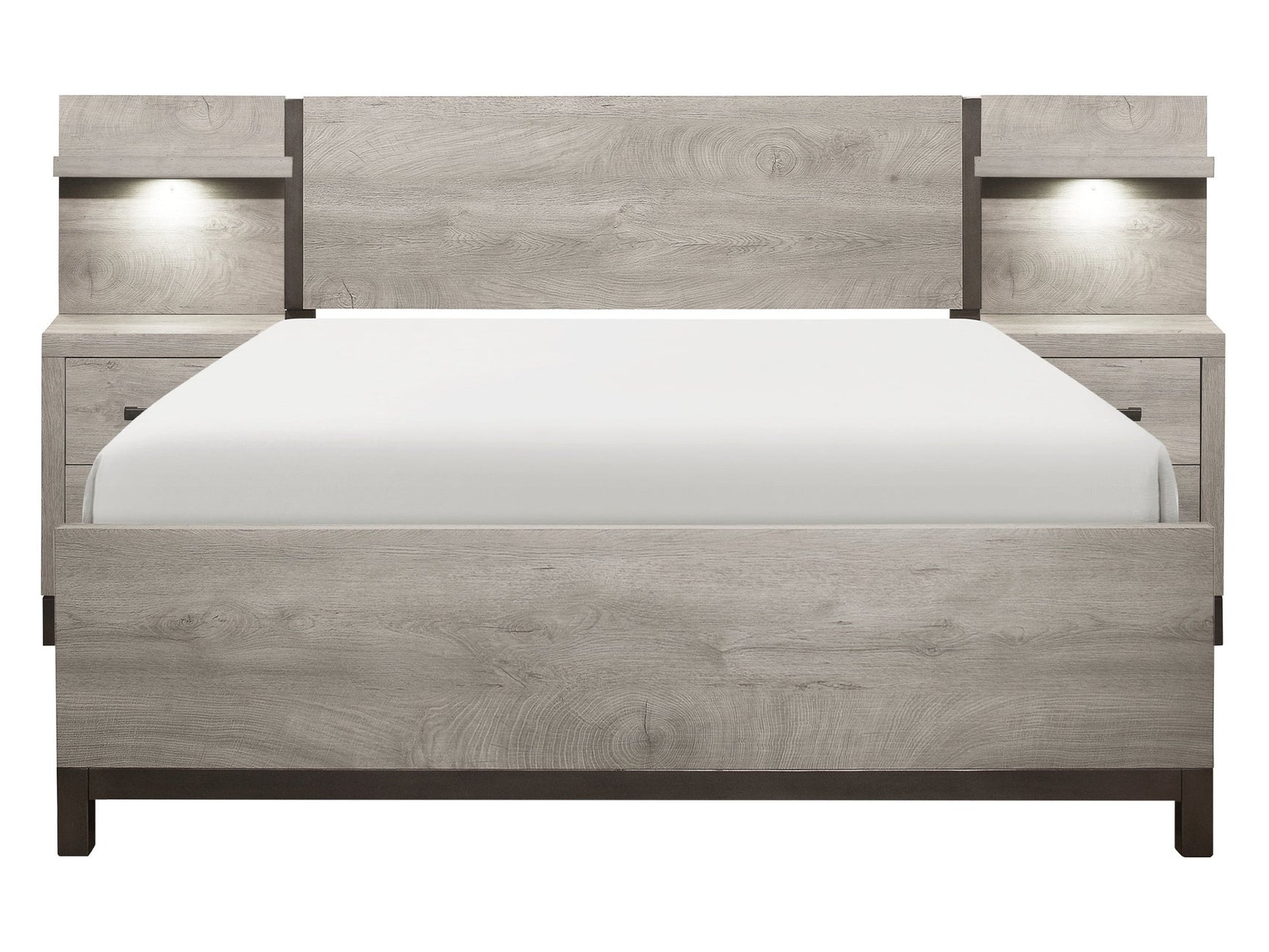 Zephyr Light Gray 5-Piece Set Eastern King Wall Bedroom Set - Ornate Home