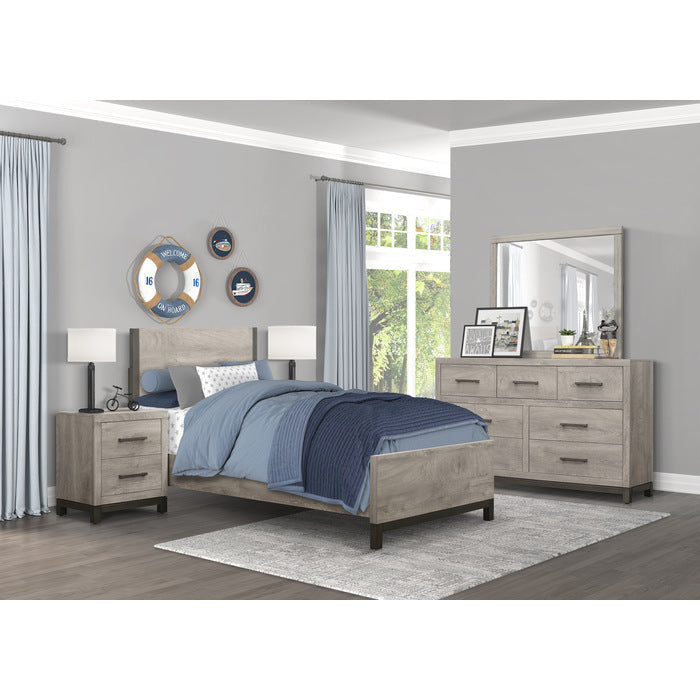 Zephyr Light Gray Twin Bed - Ornate Home