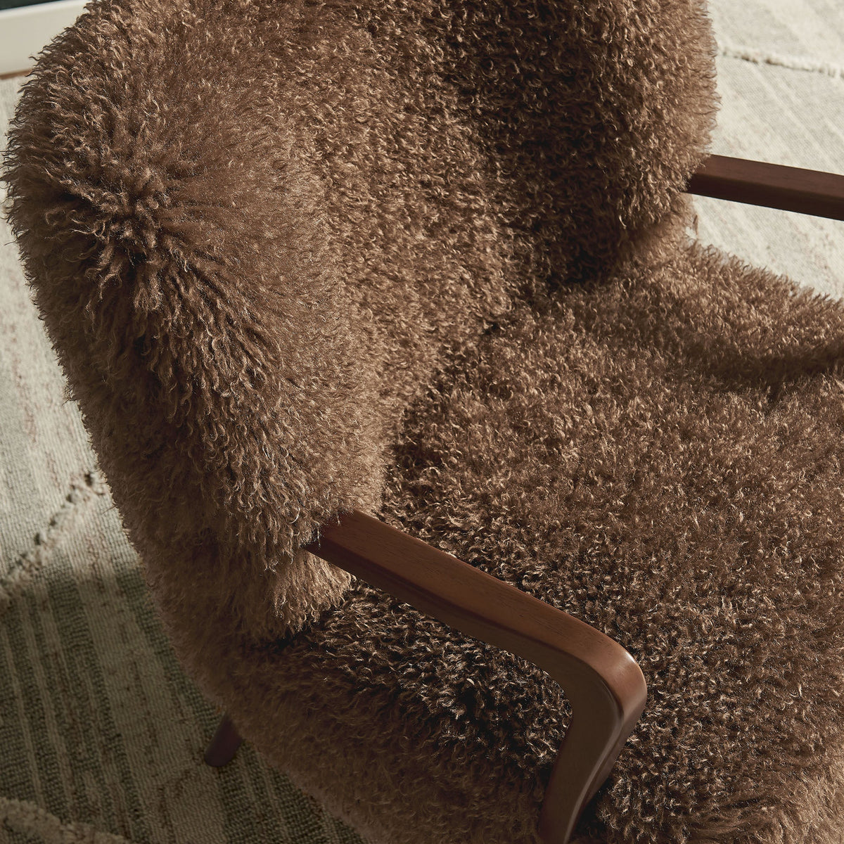 Zerra Brown Faux Shearling Accent Armchair - Ornate Home