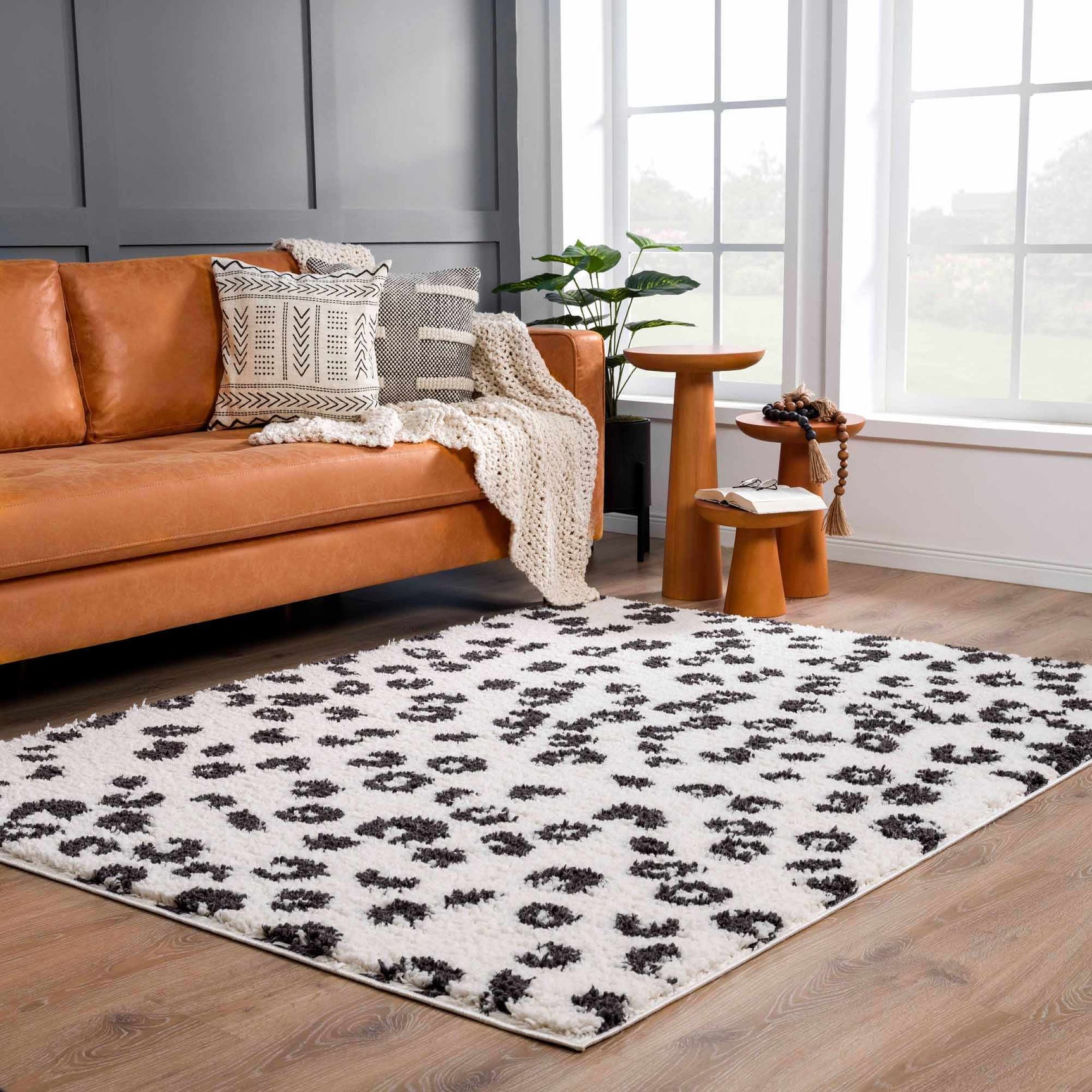 Zhen Black Spots Leopard Rug - Clearance - Ornate Home