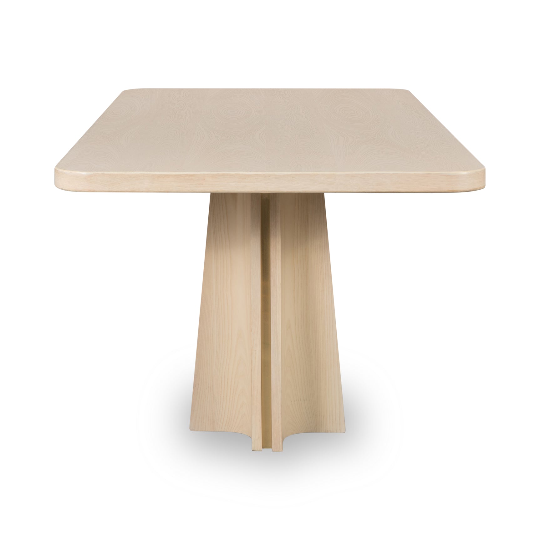 Zinnia Ash Wood Double Pedestal Dining Table in White Sand - Ornate Home