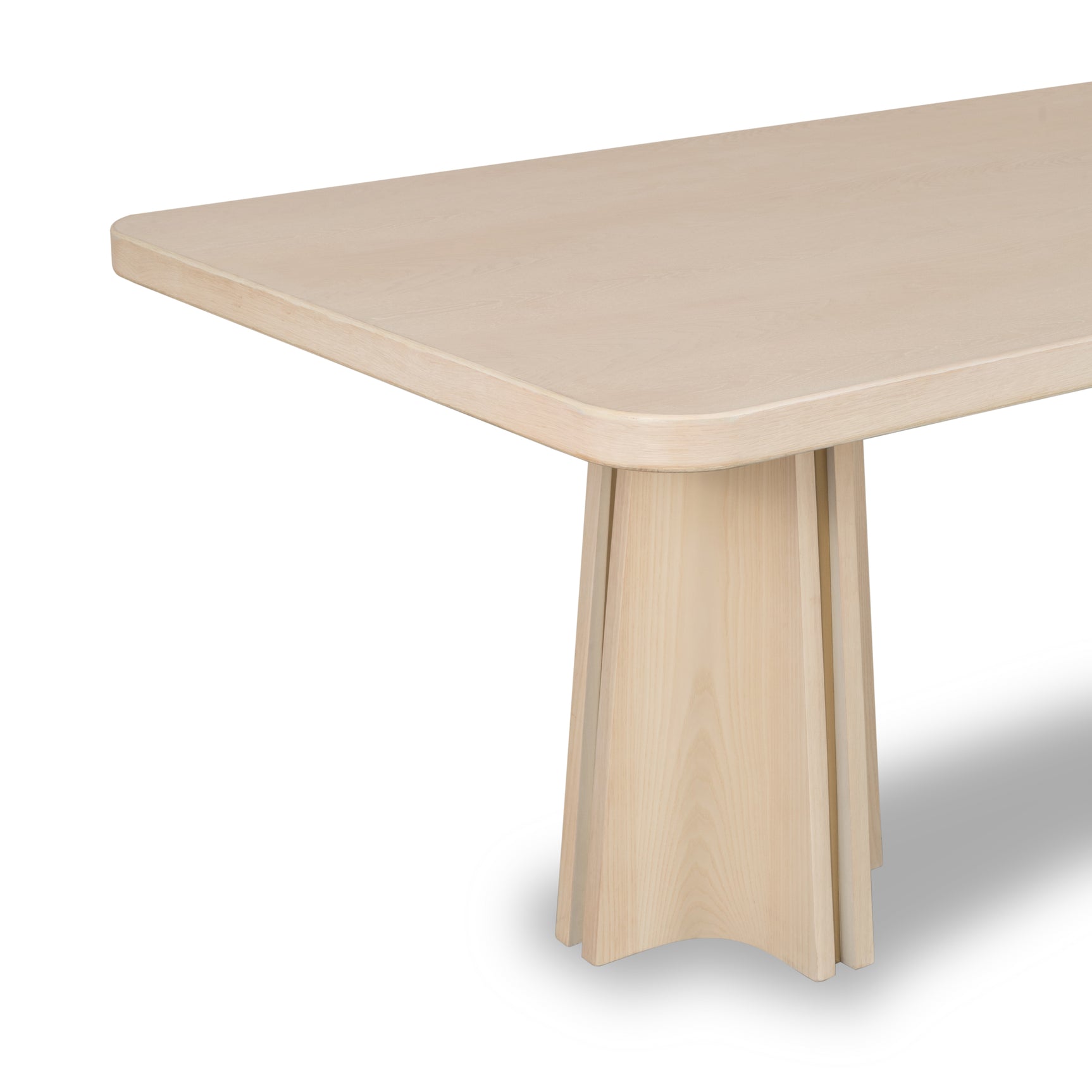 Zinnia Ash Wood Double Pedestal Dining Table in White Sand - Ornate Home