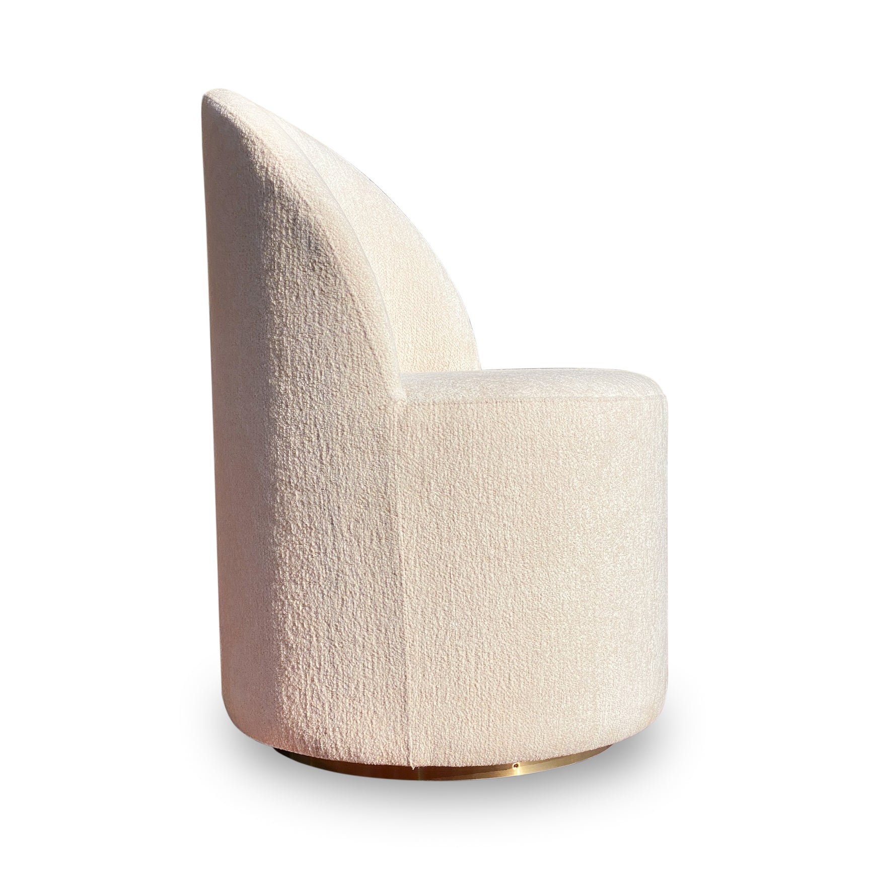 Zinnia Fully Upholstered Swivel Chair in Dune Chenille - Ornate Home