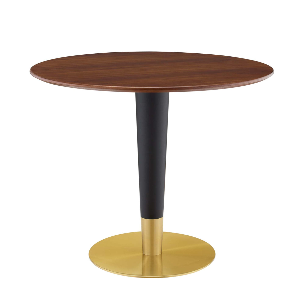 Zinque Gold/Walnut 36" Dining Table - Ornate Home