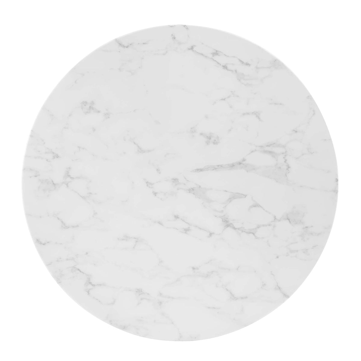 Zinque Gold/White 36" Artificial Marble Dining Table - Ornate Home