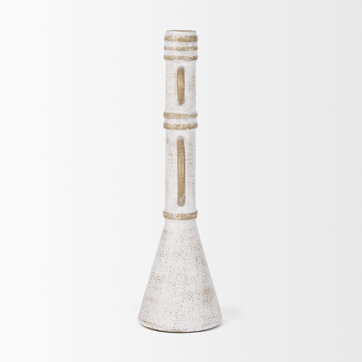 Ziva White Large Distressed Metal Sculptural Object - Ornate Home