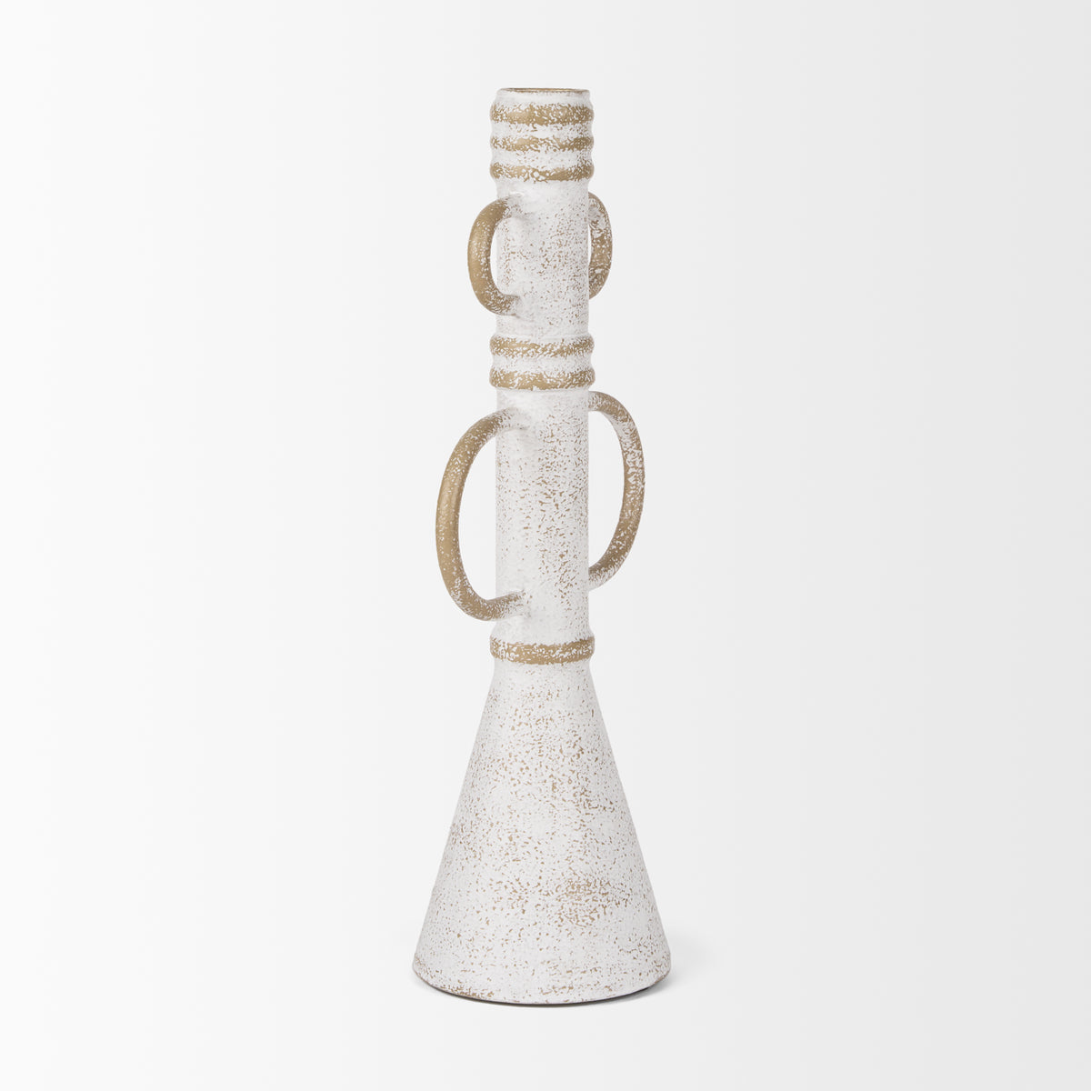 Ziva White Large Distressed Metal Sculptural Object - Ornate Home