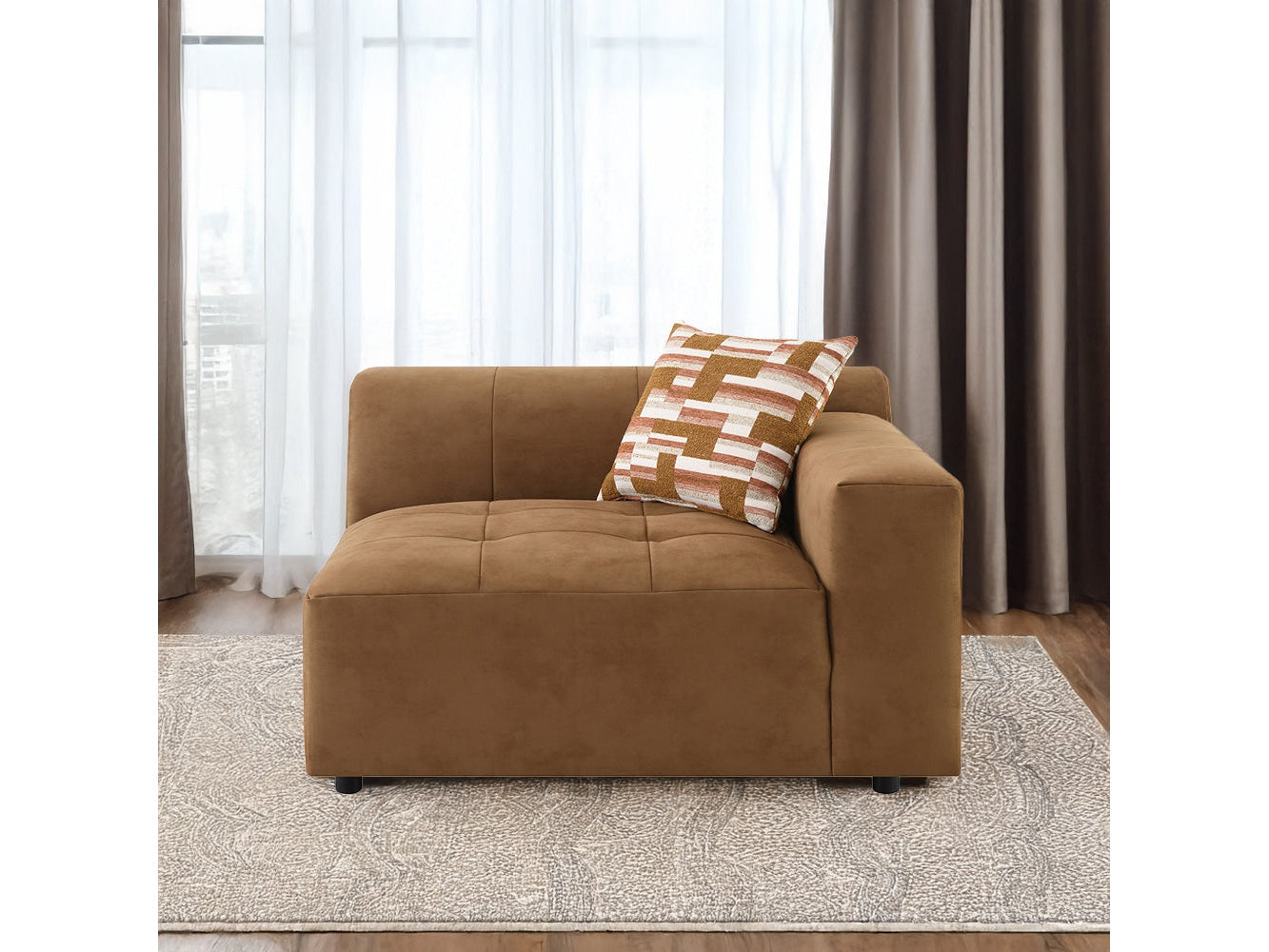 Zoey Chocolate Modular LAF Chair - Ornate Home