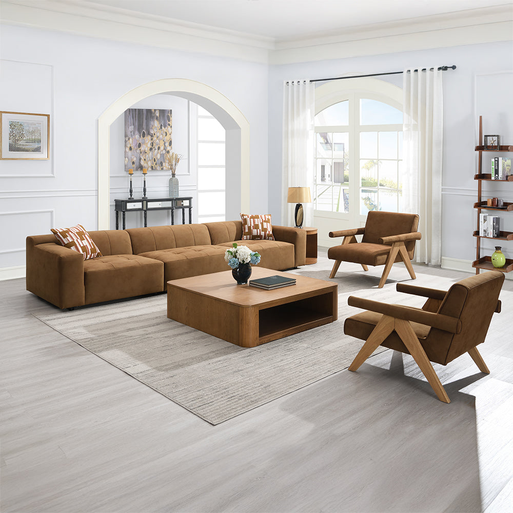 Zoey Chocolate Modular LAF Chair - Ornate Home