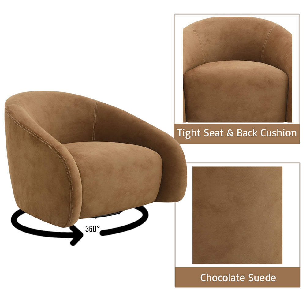 Zoey Chocolate Swivel Accent Chair - Ornate Home