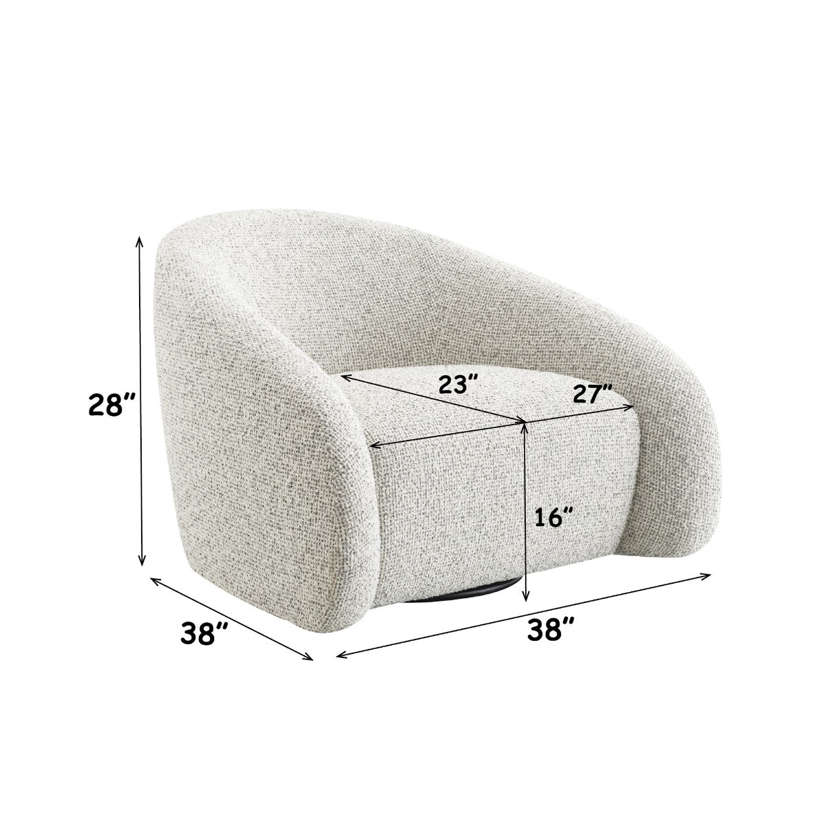 Zoey White/Gray Two Tone Accent Chair w/Swivel - Ornate Home