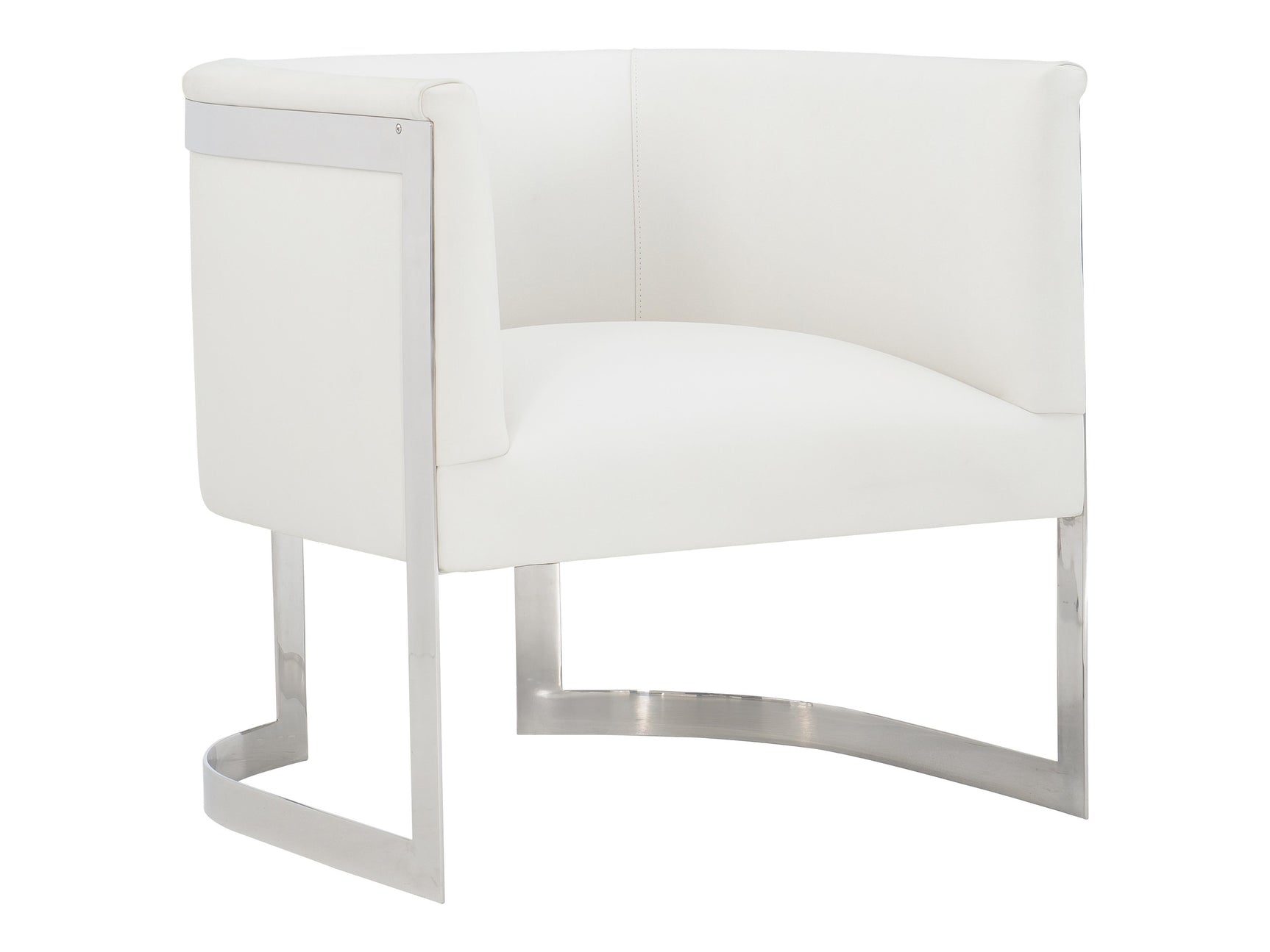 Zola White/Cream Leather Chair - Ornate Home