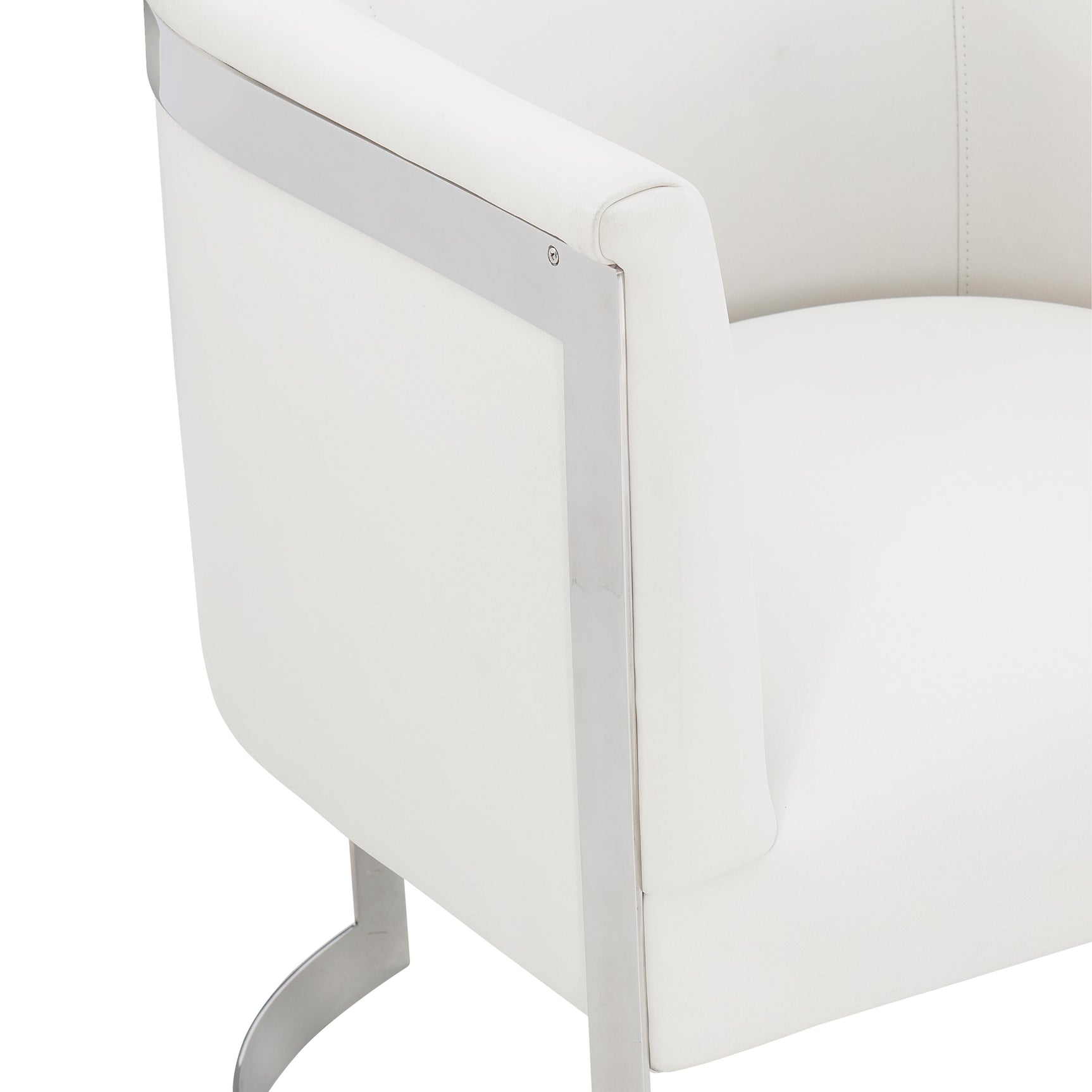 Zola White/Cream Leather Chair - Ornate Home