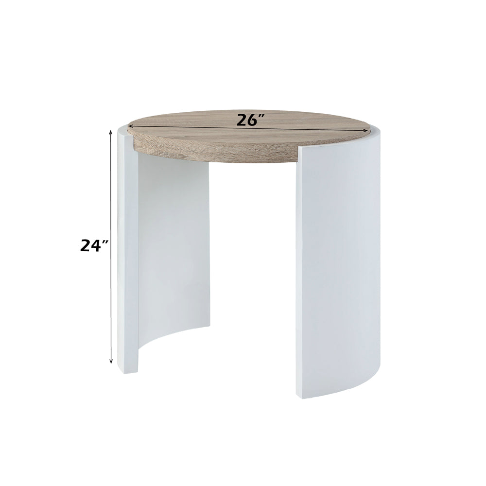 Zoma White End Table - Ornate Home
