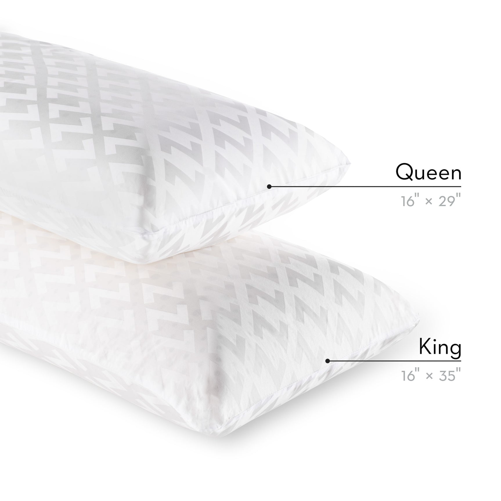 Zoned Dough Bamboo Charcoal Queen Mid Loft Pillow - Ornate Home