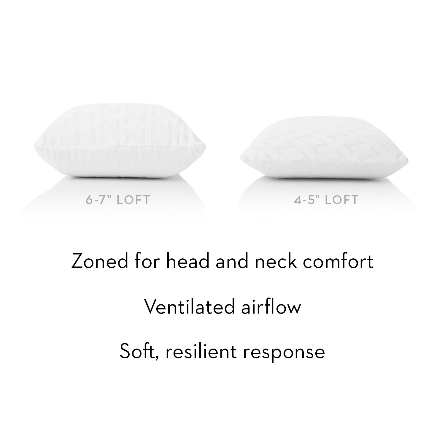 Zoned Talalay Latex White Queen High Loft - Plush Pillow - Ornate Home