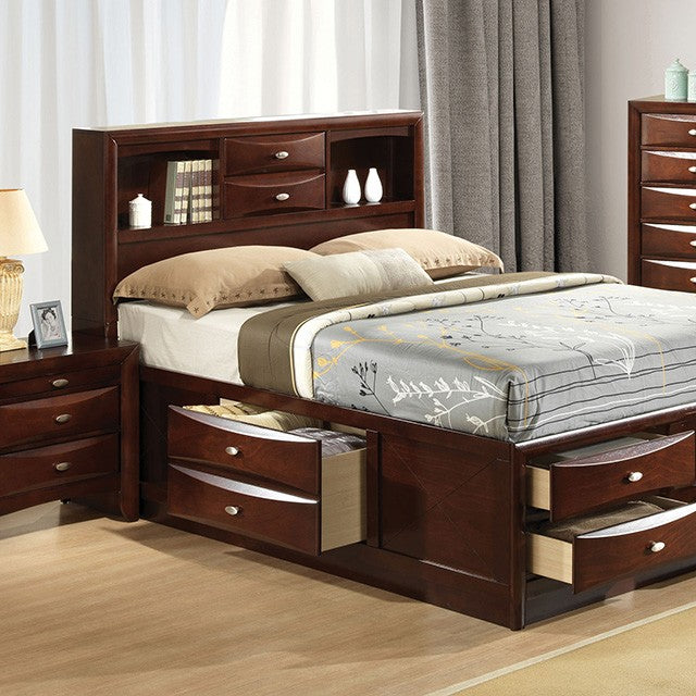 Zosimo Dark Cherry 5 Pc. Queen Bedroom Set w/ 2NS - Ornate Home