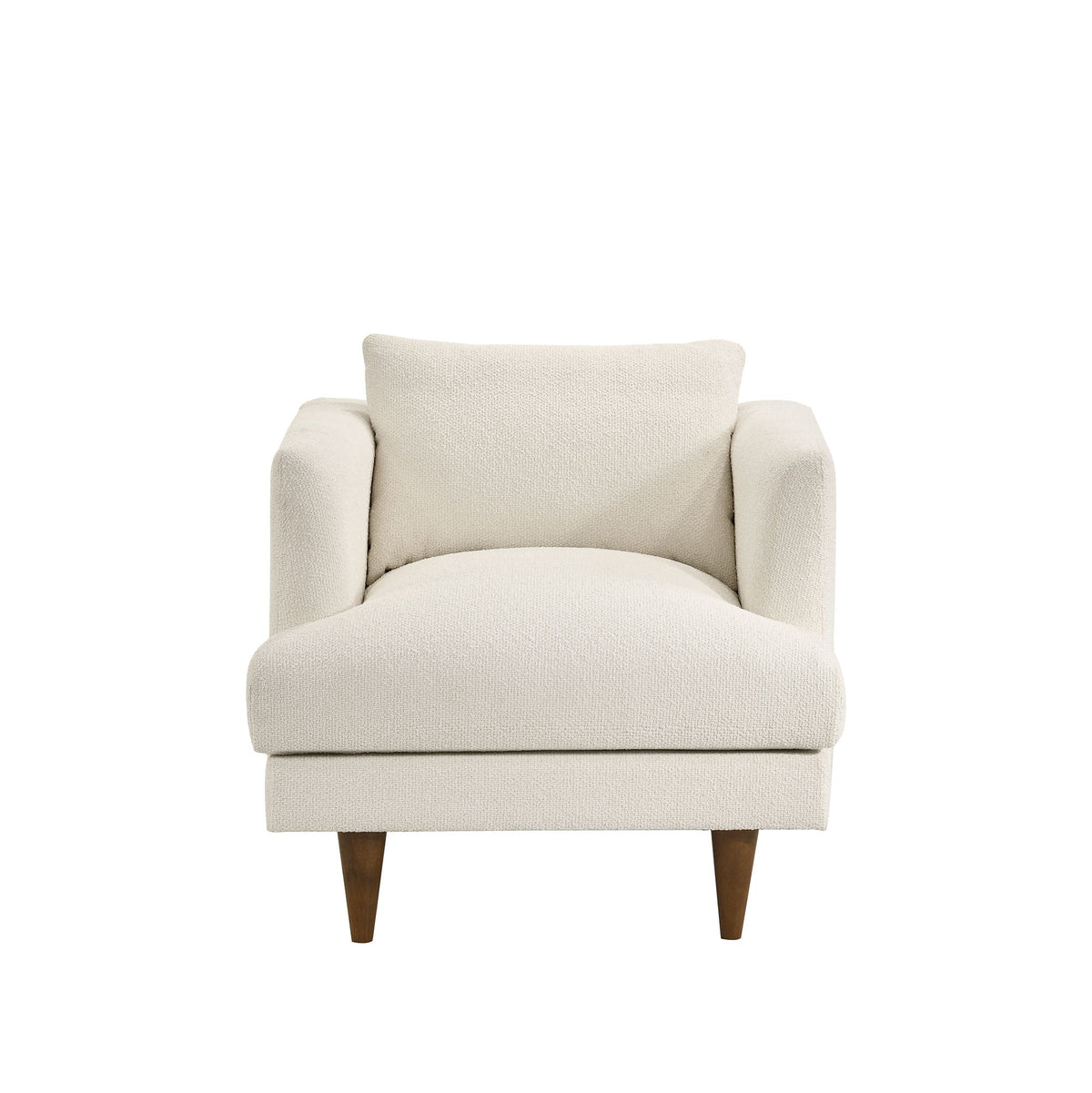 Zoya Cream Down Filled Overstuffed Boucle Armchair