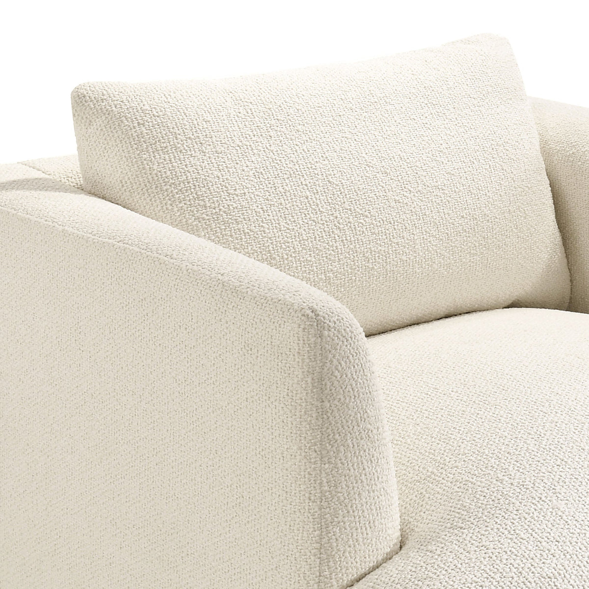 Zoya Cream Down Filled Overstuffed Boucle Armchair