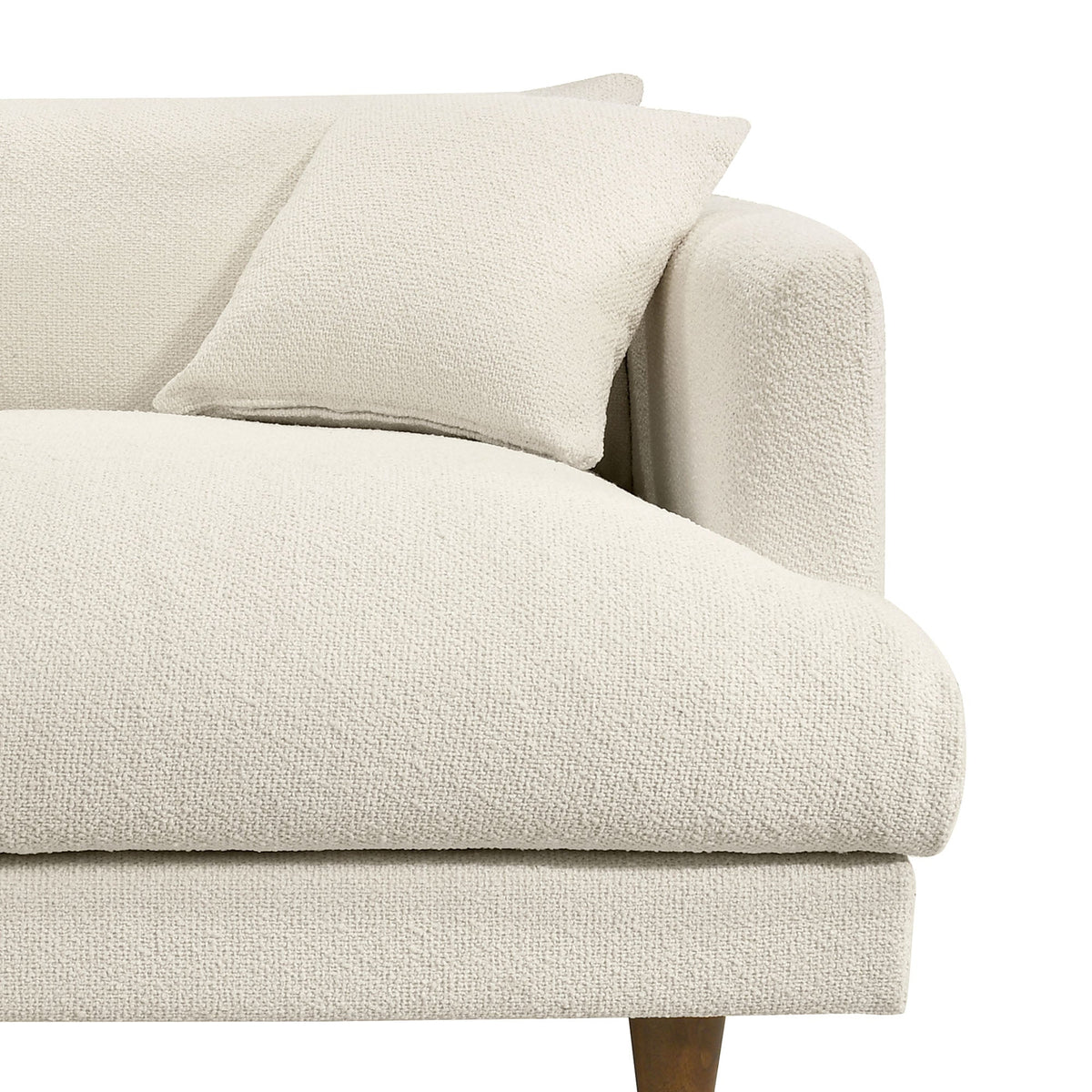 Zoya Cream Down Filled Overstuffed Boucle Chair-and-a-Half