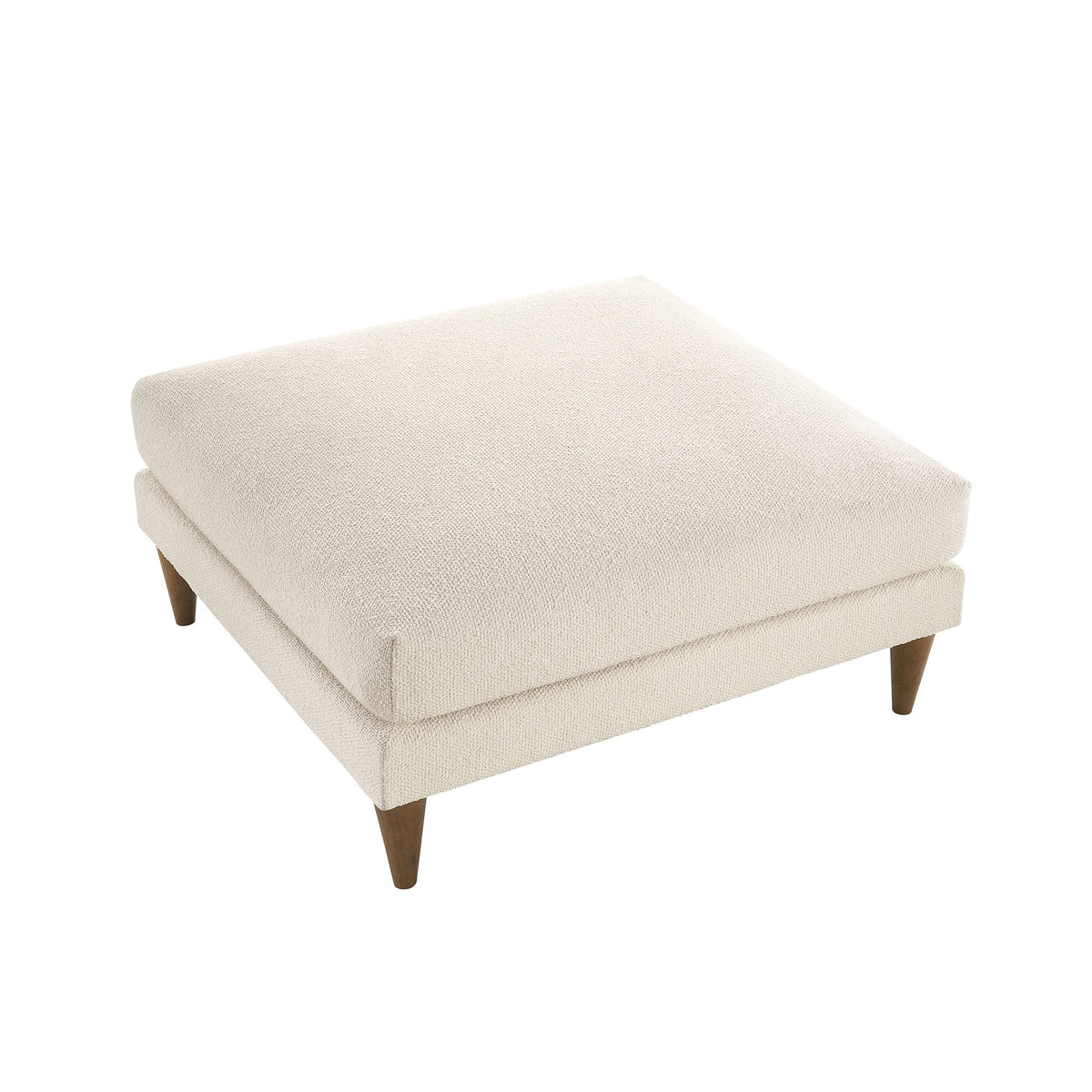 Zoya Cream Down Filled Overstuffed Boucle Ottoman