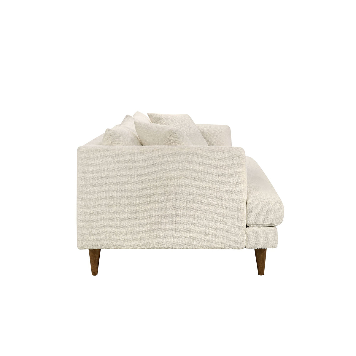 Zoya Cream Down Filled Overstuffed Boucle Sofa