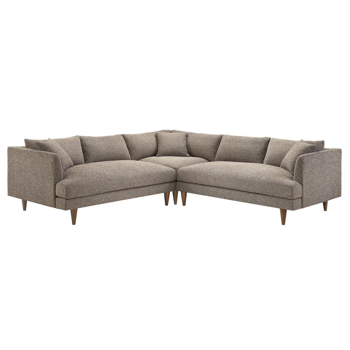 Zoya Earth 3 Piece Down Filled Overstuffed Boucle Sectional Sofa