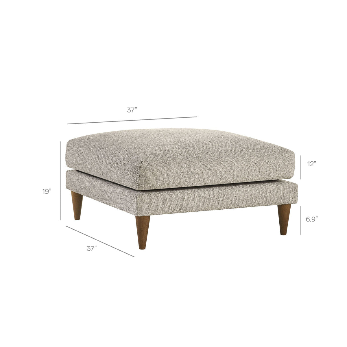 Zoya Fog Down Filled Overstuffed Boucle Ottoman