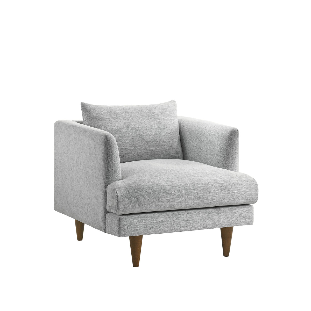 Zoya Light Gray Fabric Down Filled Overstuffed Armchair