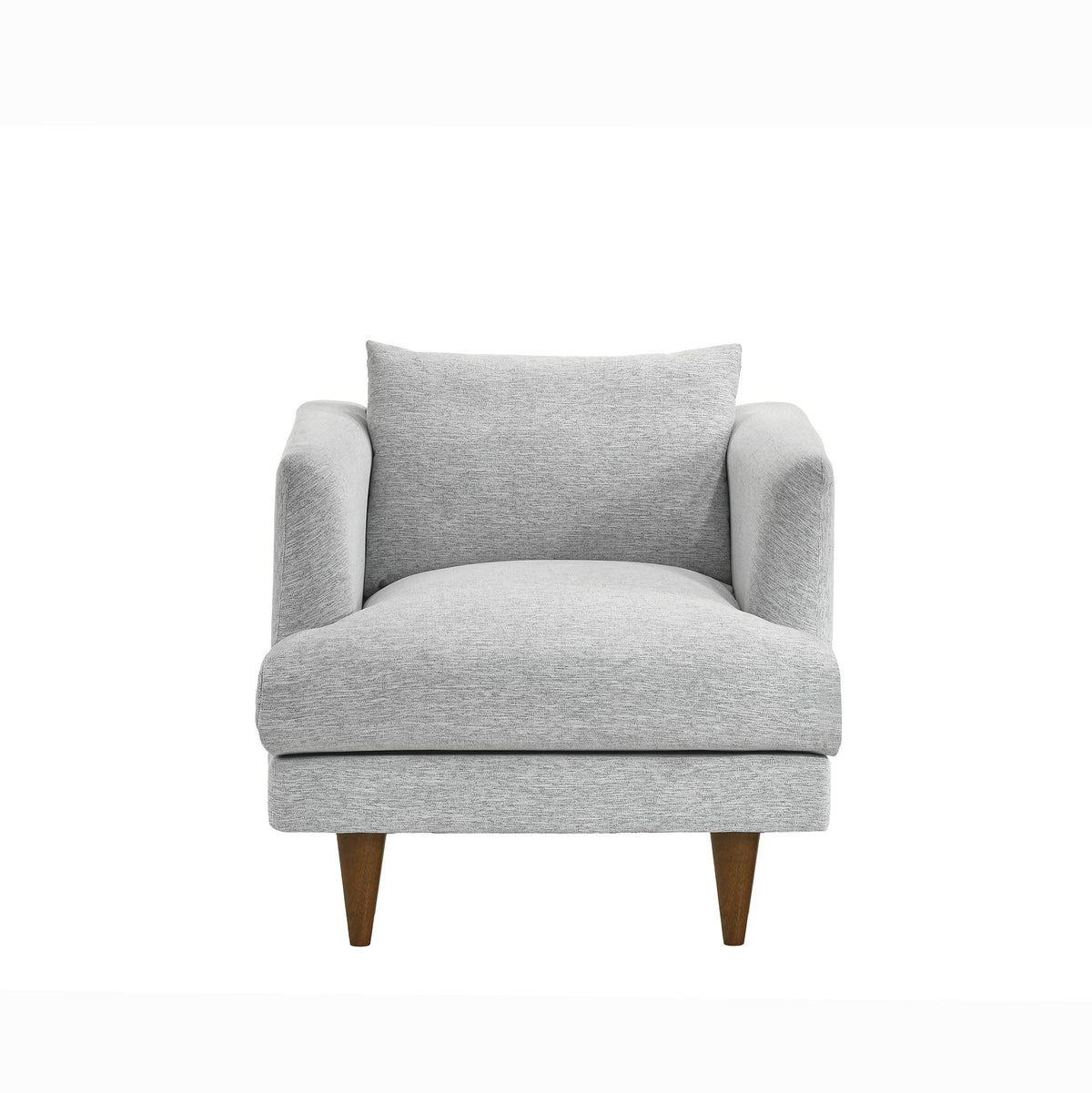 Zoya Light Gray Fabric Down Filled Overstuffed Armchair