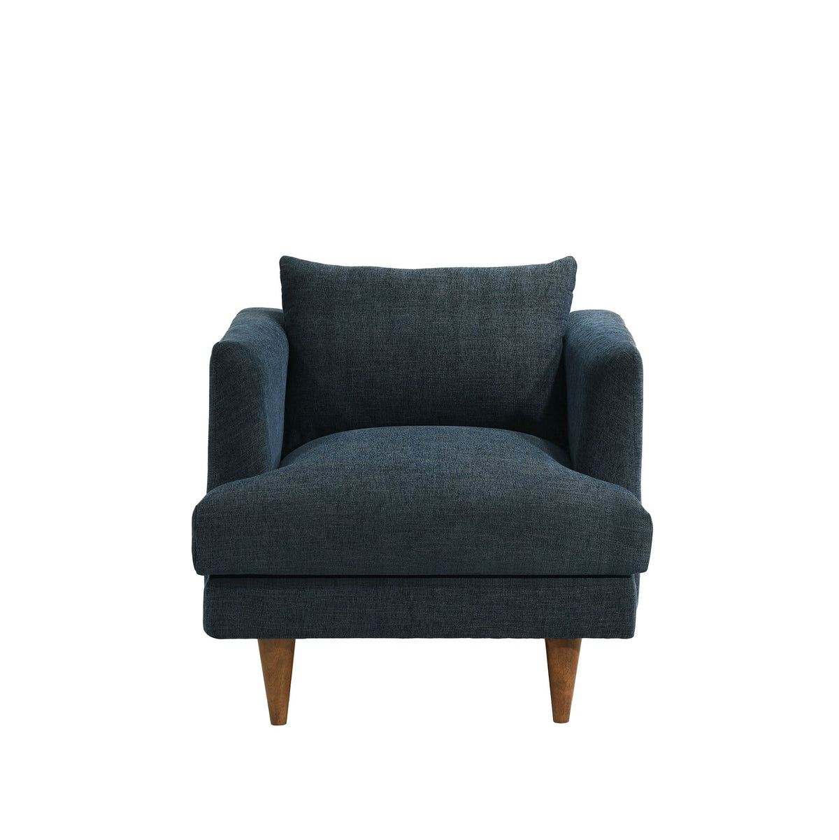 Zoya Navy Fabric Down Filled Overstuffed Armchair