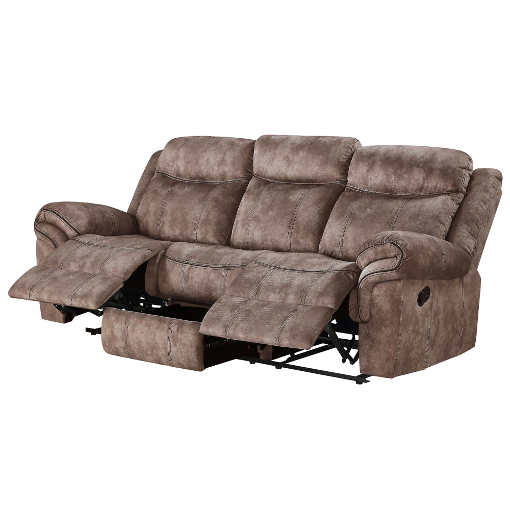 Zubaida 2Tone Chocolate Velvet Glider Motion Sofa - Ornate Home