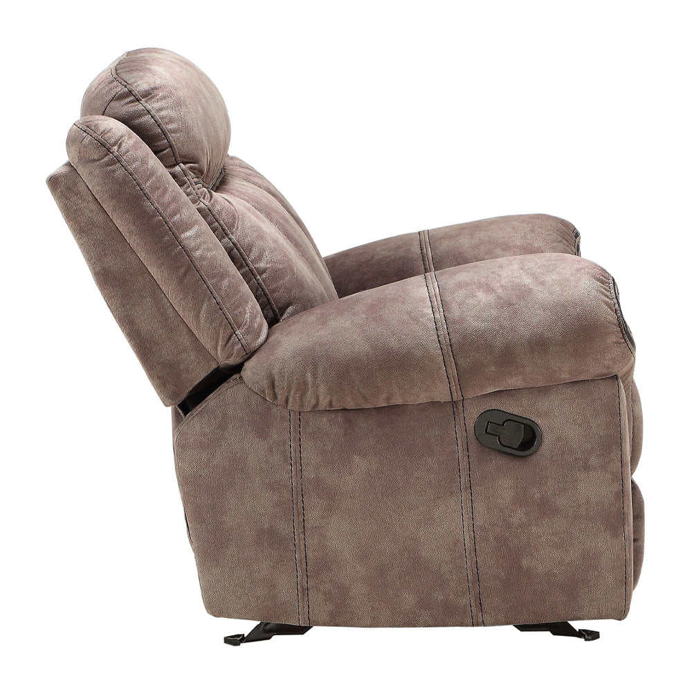 Zubaida 2Tone Chocolate Velvet Glider Motion Sofa - Ornate Home