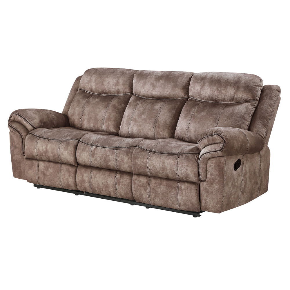 Zubaida 2Tone Chocolate Velvet Glider Motion Sofa - Ornate Home