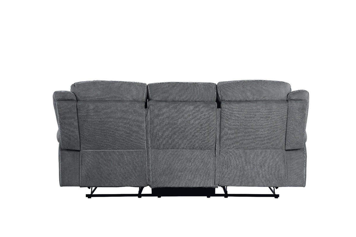 Zubaida 2Tone Gray Velvet Glider Motion Sofa - Ornate Home