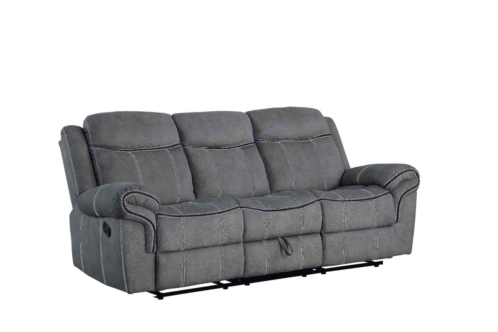 Zubaida 2Tone Gray Velvet Sofa (Glider & Motion) - Ornate Home
