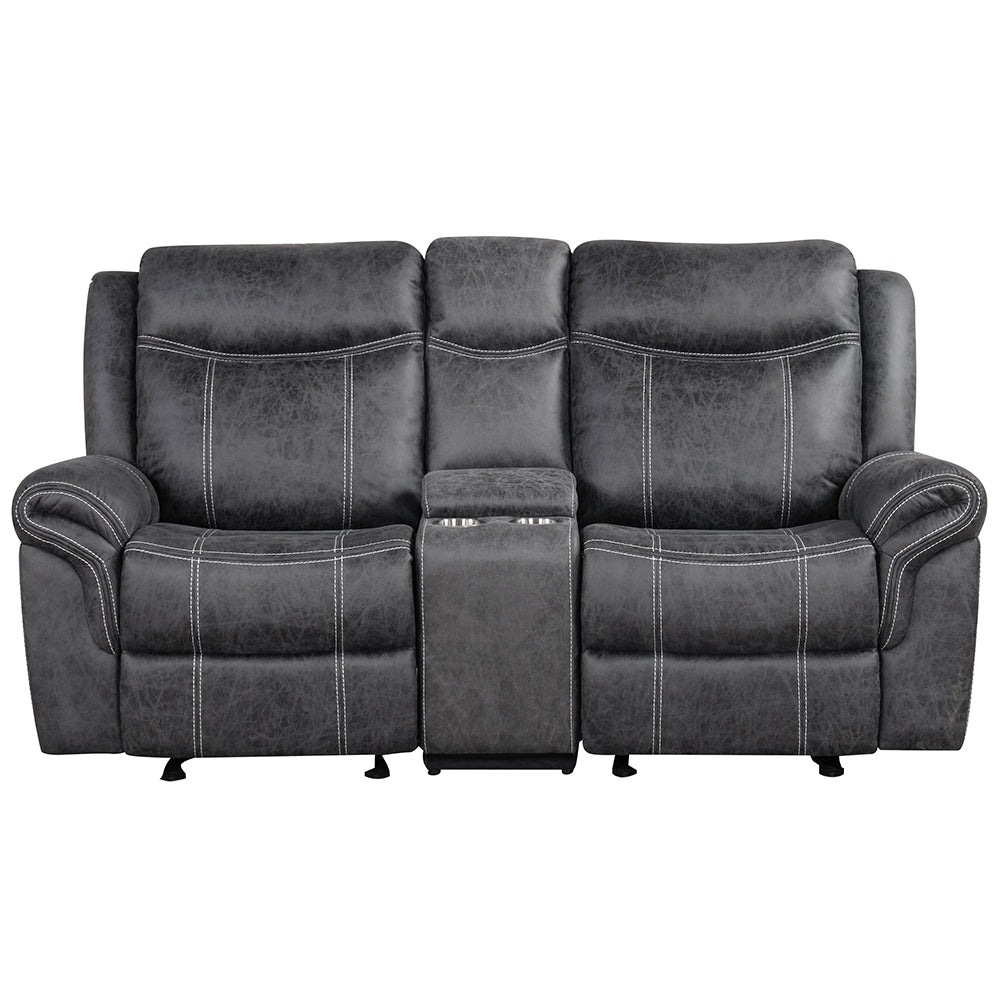 Zubaida Dark Gray Power Motion Loveseat w/USB - Ornate Home