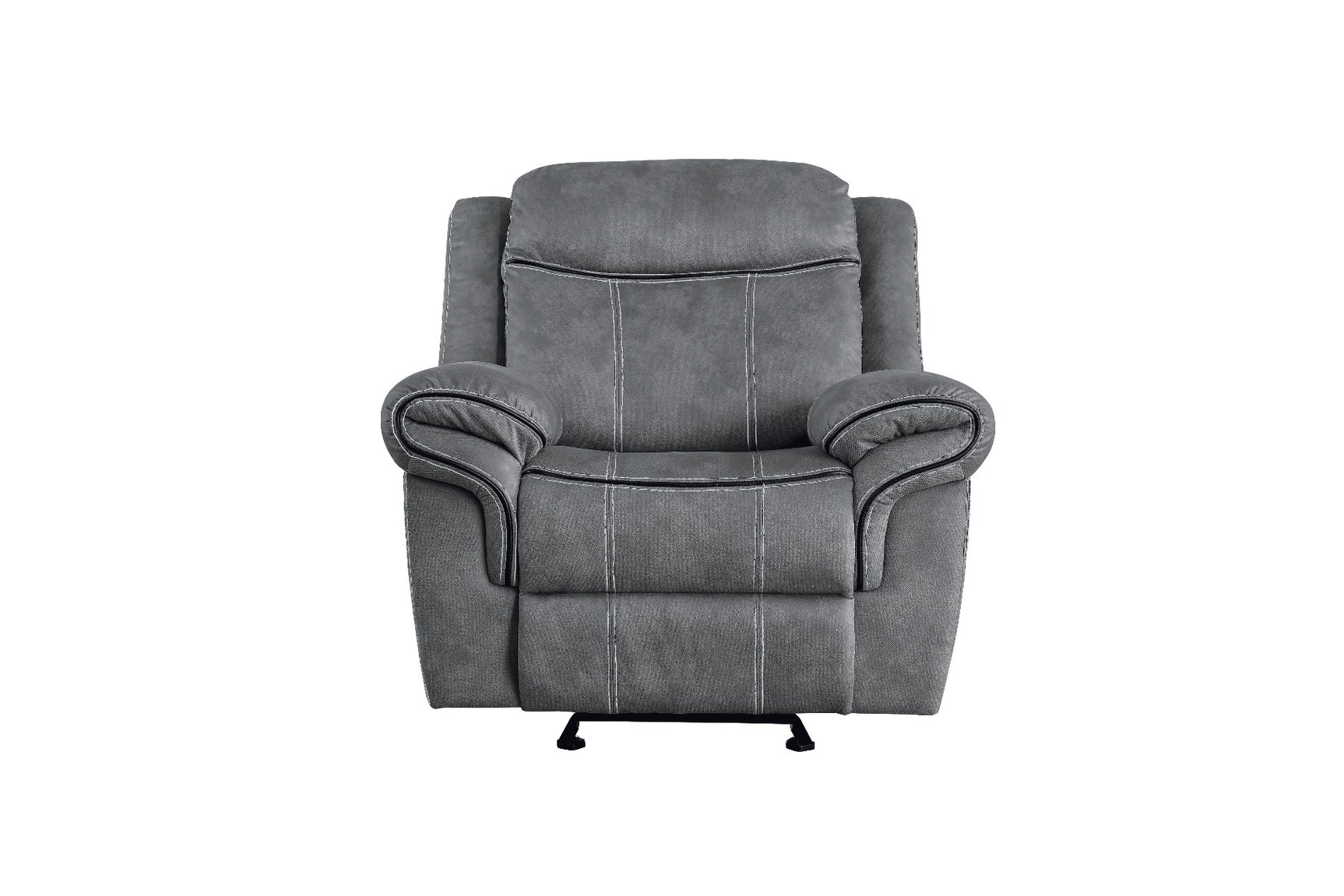 Zubaida Gray Velvet Motion Glider Recliner - Ornate Home
